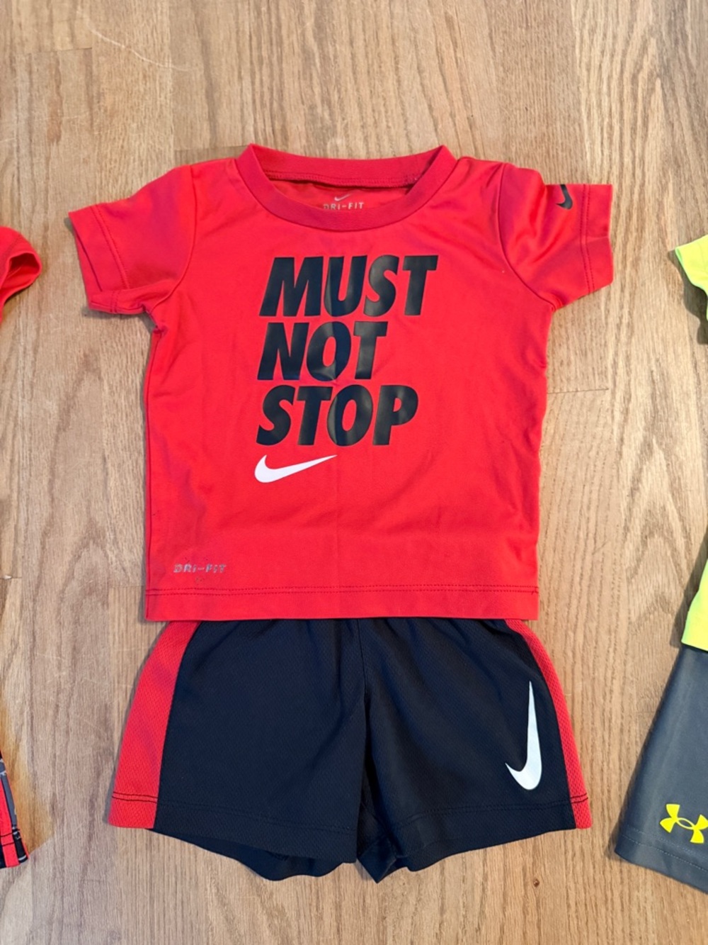 Nike Tee with Black Accent Athletic Shorts Set
